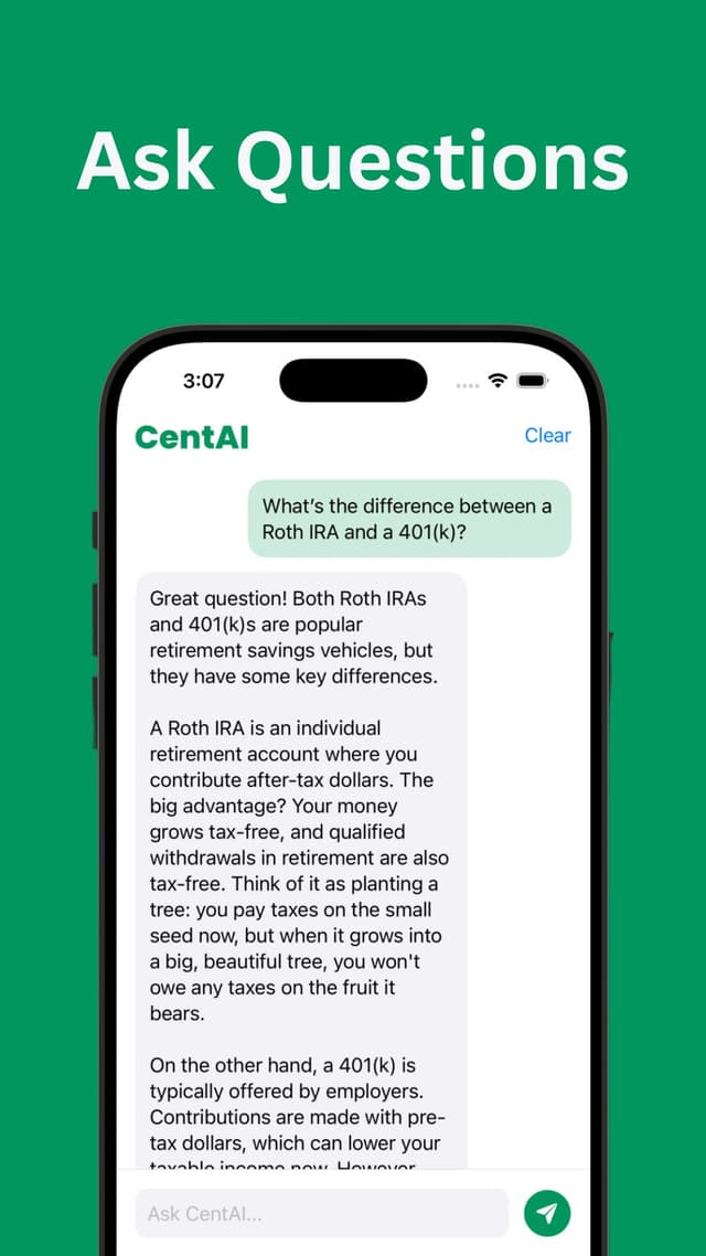 CentIQ app preview screen 3