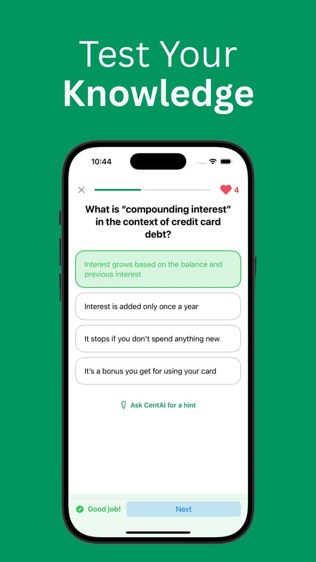 CentIQ app preview screen 4
